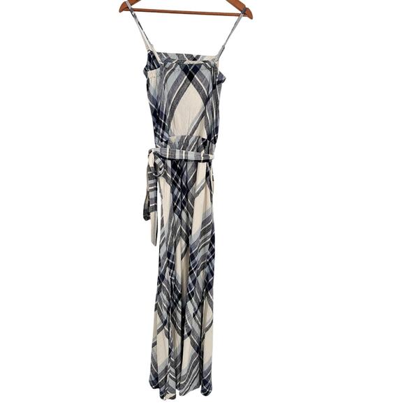 SPLENDID Annalise Plaid Blue & White Maxi Dress // L - Picture 14 of 14